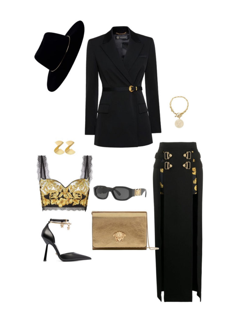 VERSACE - ELEGANT BLACK & GOLD OUTFIT